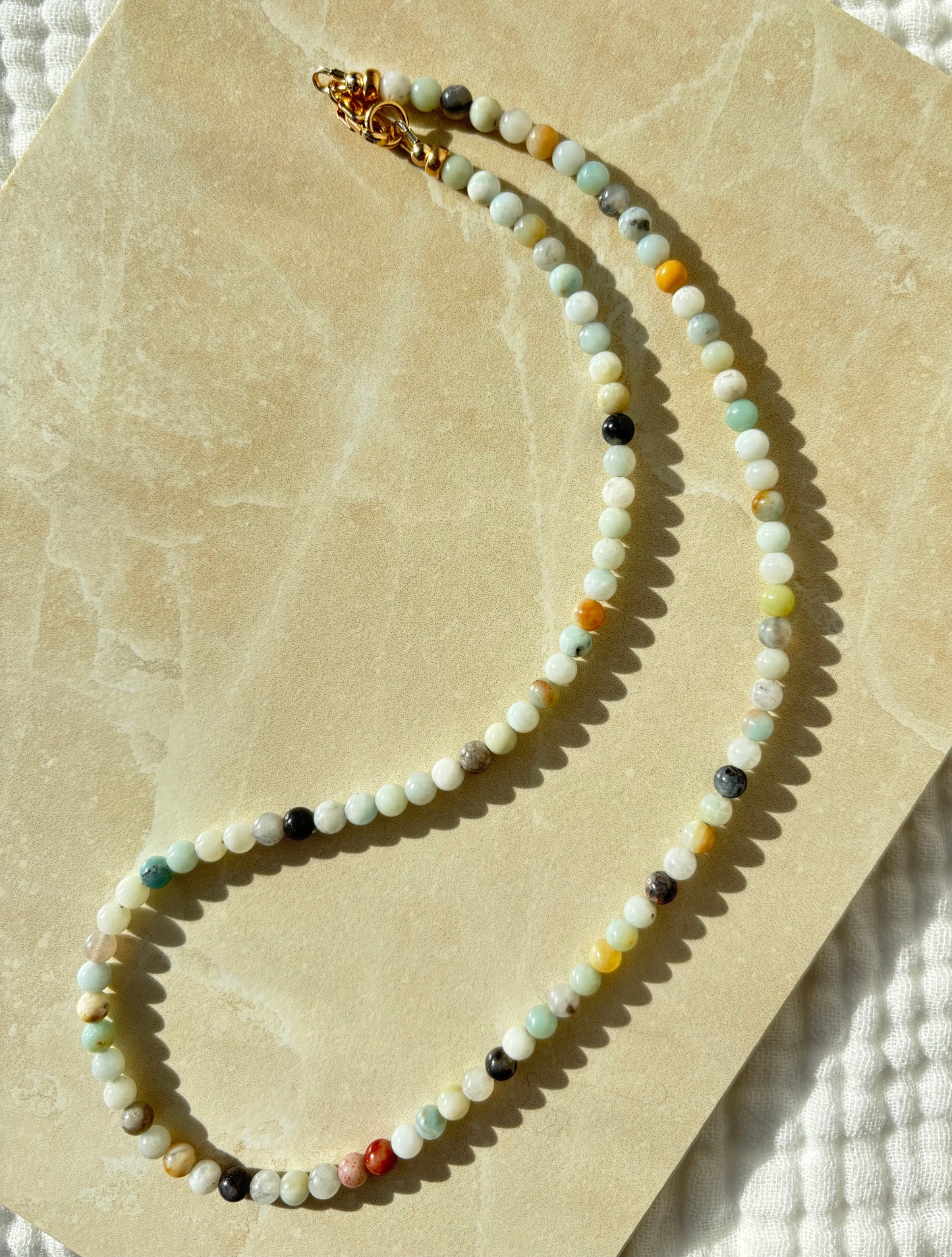 16.75" Black and Gold Amazonite Necklace